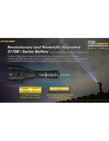 Lampe torche LED P30i avec une longue...