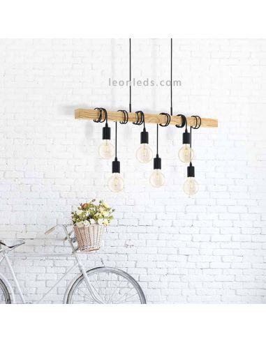 Suspension Townshend 6 lumières vintage Eglo