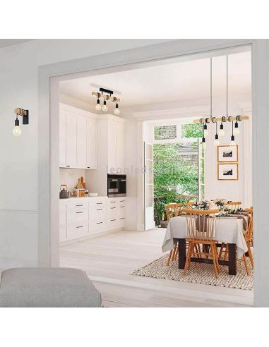 Candeeiro suspenso Townshend 6 luzes vintage Eglo Townshend series