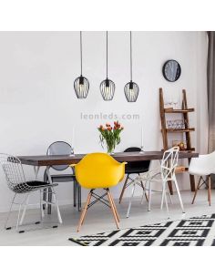 Candeeiro suspenso Newtown preto 3xE27 2