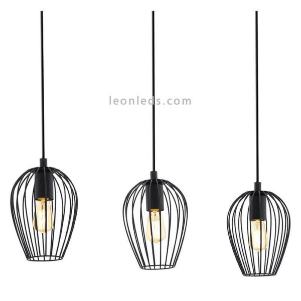 Lámpara colgante Newtown de color negra 3xE27 Eglo Iluminación
