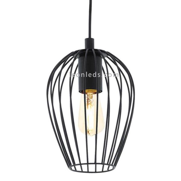 Lámpara colgante Newtown de color negra 3xE27 acero