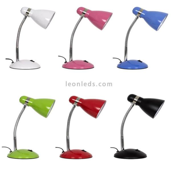 Flexo de estudio varios colores 1xE27 Megara Fabrilamp | LeonLeds Iluminación