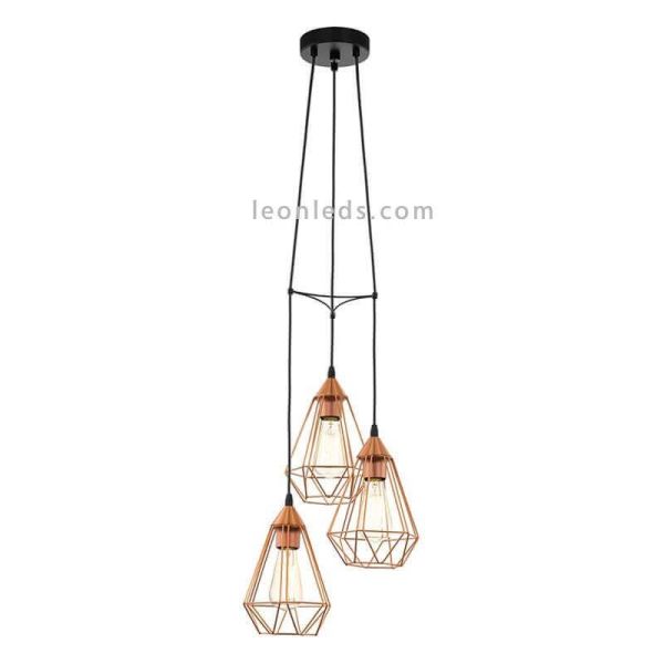 Suspension Tarbes à 3 lumières, couleur cuivre