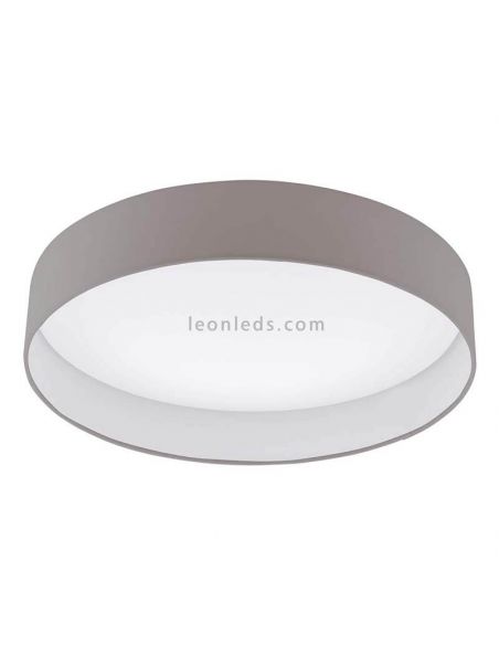 Grand plafonnier LED tissu taupe Palomaro