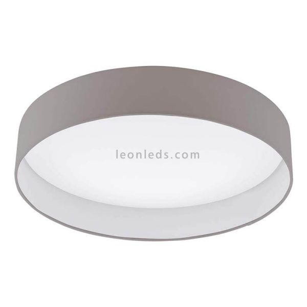 Plafón LED textil Palomaro gris pardo grande