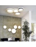 Plafonnier LED textile Palomaro gris taupe Disponible en 3 tailles