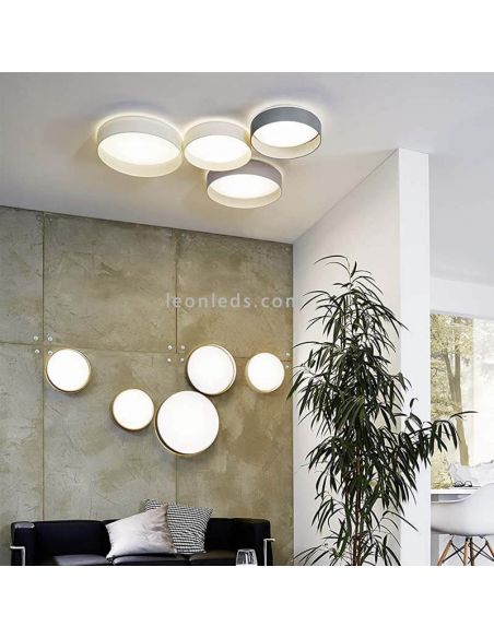 Plafonnier LED textile Palomaro gris taupe Disponible en 3 tailles
