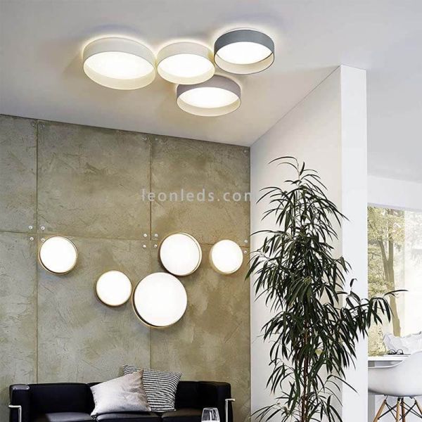 Plafón LED textil Palomaro gris pardo 3 tamaños disponibles