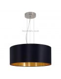 Lámpara colgante Maserlo en negro-oro Ø53cm