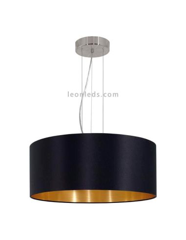 Lámpara colgante Maserlo en negro-oro Ø53cm