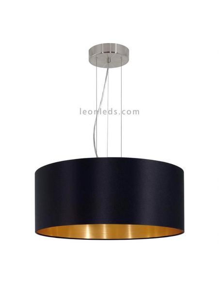 Lámpara colgante Maserlo en negro-oro Ø53cm
