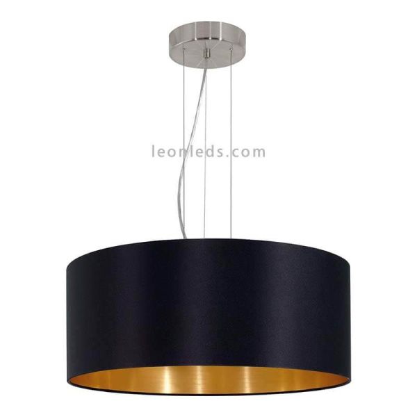 Lámpara colgante Maserlo en negro-oro Ø53cm