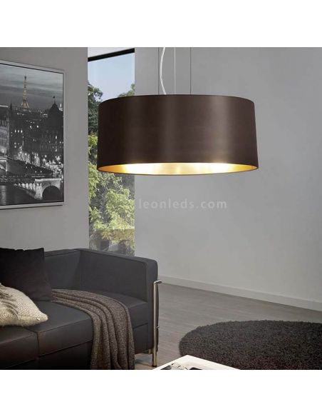 Lámpara colgante Maserlo en negro-oro Ø53cm Eglo