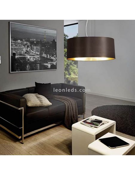 Lámpara colgante Maserlo en negro-oro Ø53cm Eglo Iluminación