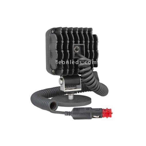 Faro LED magnético para 12V y 24V con conexión de mechero, interruptor | LeonLeds Iluminación