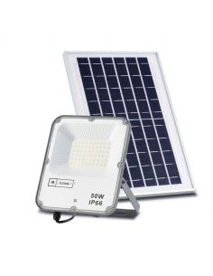 Projector LED com painel solar 50W com comando à distância | leonleds