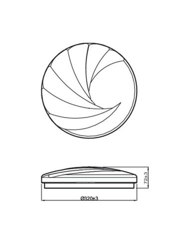 Dimensiones de Plafón LED moderno 17W Shore 4000K 1.900Lm Philips | LeonLeds