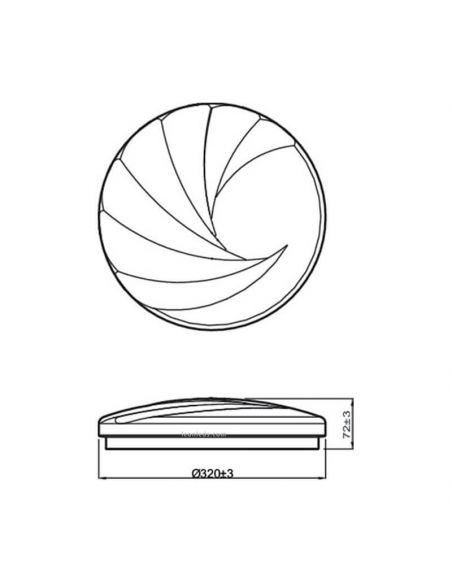 Dimensões da Plafon LED Moderna 17W Shore 4000K 1.900Lm Philips | leonleds