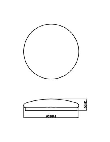 Dimensões Plafon redondo LED 17W CL200 Moire Gen II Philips | leonleds