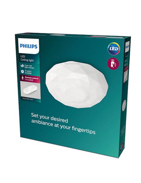 Plafonnier LED moderne avec télécommande 23W 2 800Lm 2 700K-6500K CCT Philips | leonleds