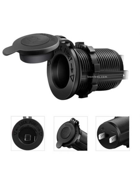 Conector isqueiro com plugue hermético 12V / 24V Agropar | leonleds