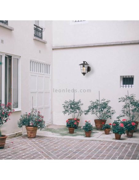 Candeeiro de parede exterior Pulfero aço preto IP44 Eglo Iluminación