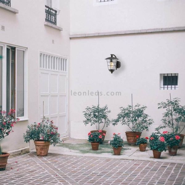 Candeeiro de parede exterior Pulfero aço preto IP44 Eglo Iluminación