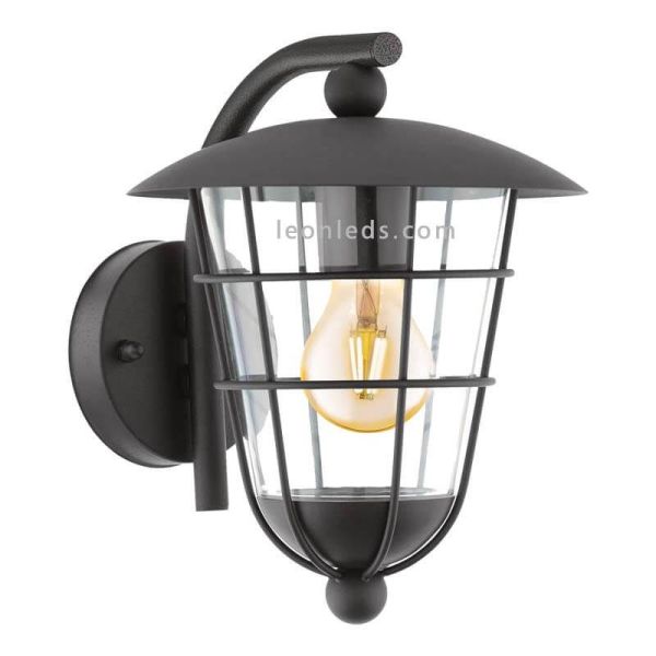 Aplique de exterior Pulfero negro de acero IP44