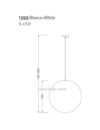 Boule lumineuse suspendue blanche...