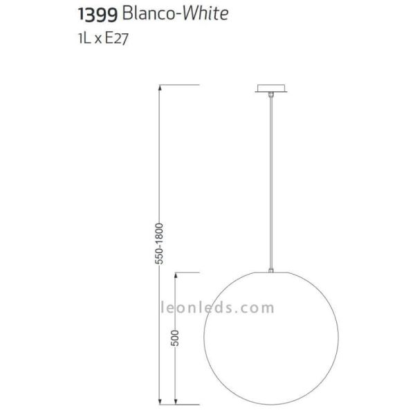 Bola suspensa branca para terraço...