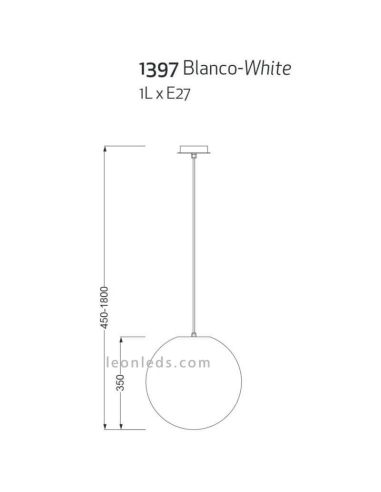 Bola suspensa branca para terraço...