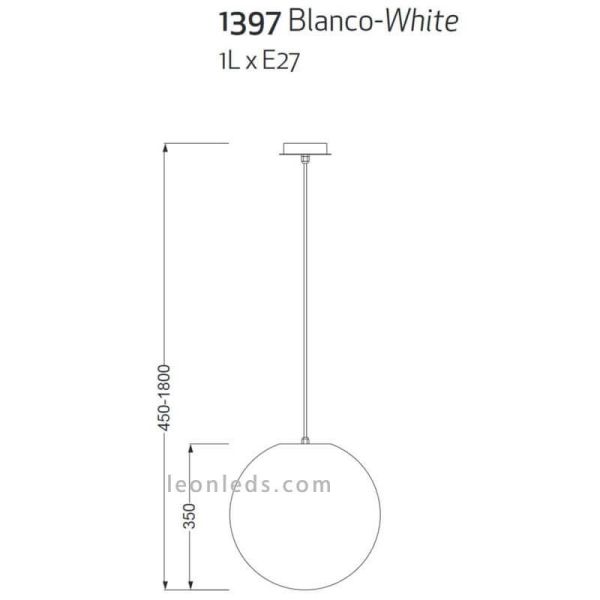 Boule lumineuse suspendue blanche...