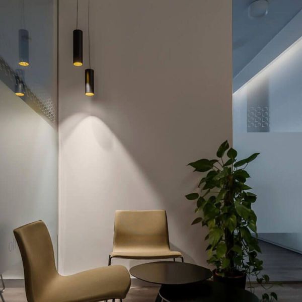 Plafonnier Scope 35 Noir et Or de Arkoslight Illuminated | leonleds