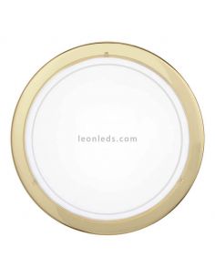 Plafonnier/applique Planet 1 en acier et verre doré