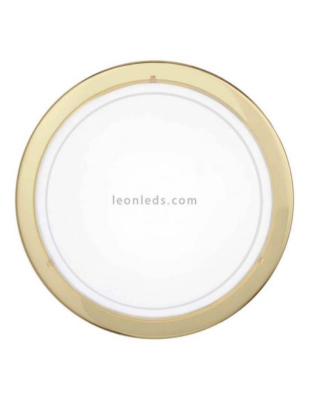 Candeeiro de tecto/parede Planet 1 em aço e vidro dourado