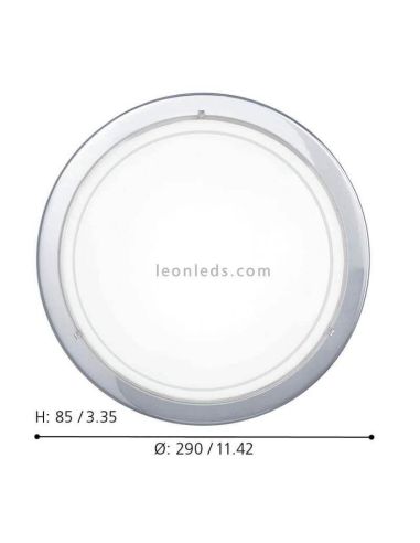 Plafón de techo Planet 1 de acero cromo 1xE27 dimensiones