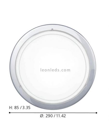 Plafón de techo Planet 1 de acero cromo 1xE27 dimensiones