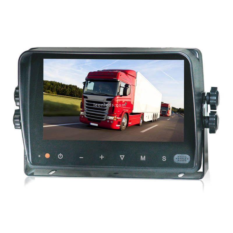 7 4 écran divisé Quad moniteur 4CH entrée vidéo TFT LCD affichage DC 12V  pour système de caméra de recul moniteur de vue arrière de voiture 