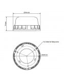 Dimensiones Rotativo LED ambar Plano con tulipa transparente 3 Tornillos Vignal | LeonLeds