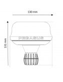 Dimensiones Rotativo LED con tulipa transparente con soporte Flexible DIN ISO 4148/4165 `Chuzo´ Vignal | LeonLeds