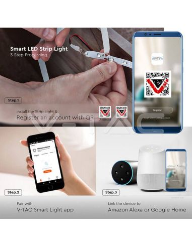 Bande LED RGBW CCT Wifi 5 Mètres Alexa ou Google Home IP65 2628 | leonleds