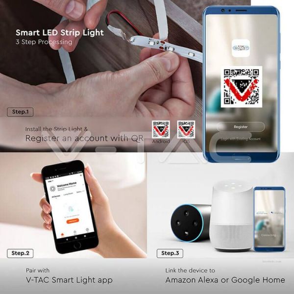 Tira LED RGBW CCT Wifi 5 Metros Alexa o Google Home IP65 2628 | LeonLeds