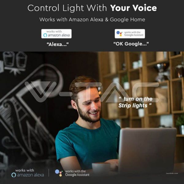 Tira LED RGBW CCT Wifi 5 Metros Alexa o Google Home IP65 2628 | LeonLeds