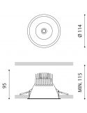Dimensiones del downlight LED Lex Mini de Arkoslight | LeónLeds.com
