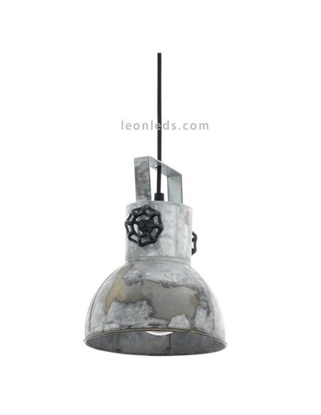 Luminária pendente vintage de aço e madeira Eglo