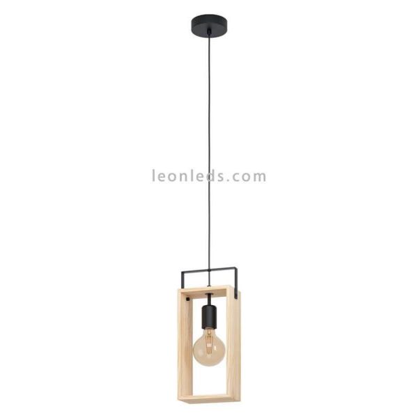 Lámpara colgante de madera vintage Famborough 1xE27