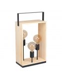 Lámpara de mesa Famborough con 3 luces de madera