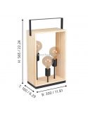 Lámpara de mesa Famborough con 3 luces de madera Eglo Iluminación dimensiones