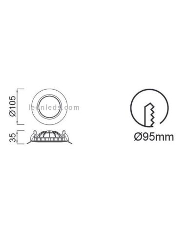 Downlight LED redondo Cabrera 6W...
